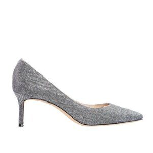 NINA Charcoal Metallic Textured Mid Heel Classic Pump Size 6 W